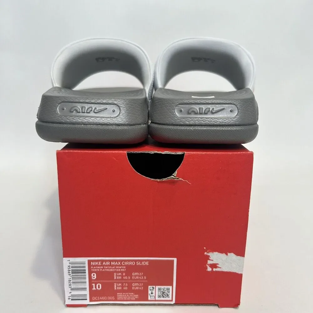 Nike Max Cirro Slides Sandals “White Gray Orange Platinum” 2024